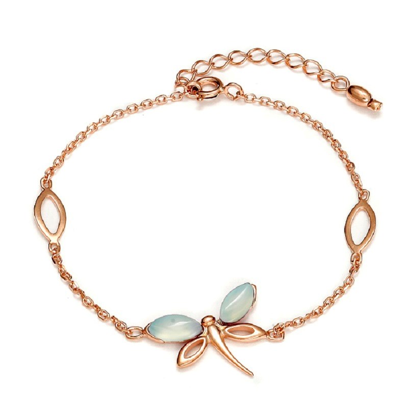 Bracelet papillon Agate aqua