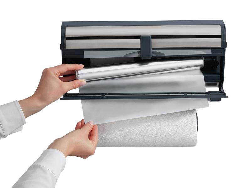 Leifheit Wandrollenhalter Parat Royal Silber, 40.7 x 18 x 1 Wandrollenhalter