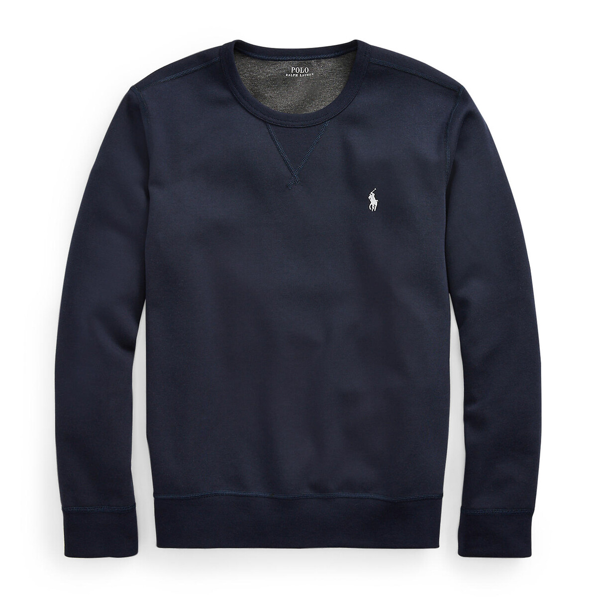 POLO RALPH LAUREN<br>Moletom de algodão com gola redonda e logotipo bordado