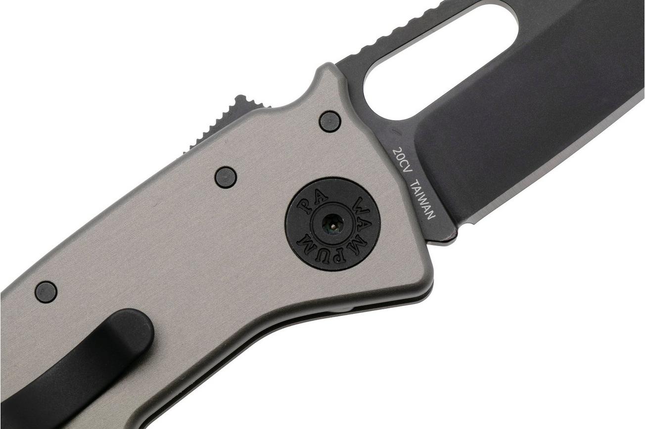 Demko Nano-Shark, NANO-20CV-ARTILLERY GREY ALUM-SF, Stealth DLC CPM 20CV Shark Foot, Artillery Grey Aluminum zakmes