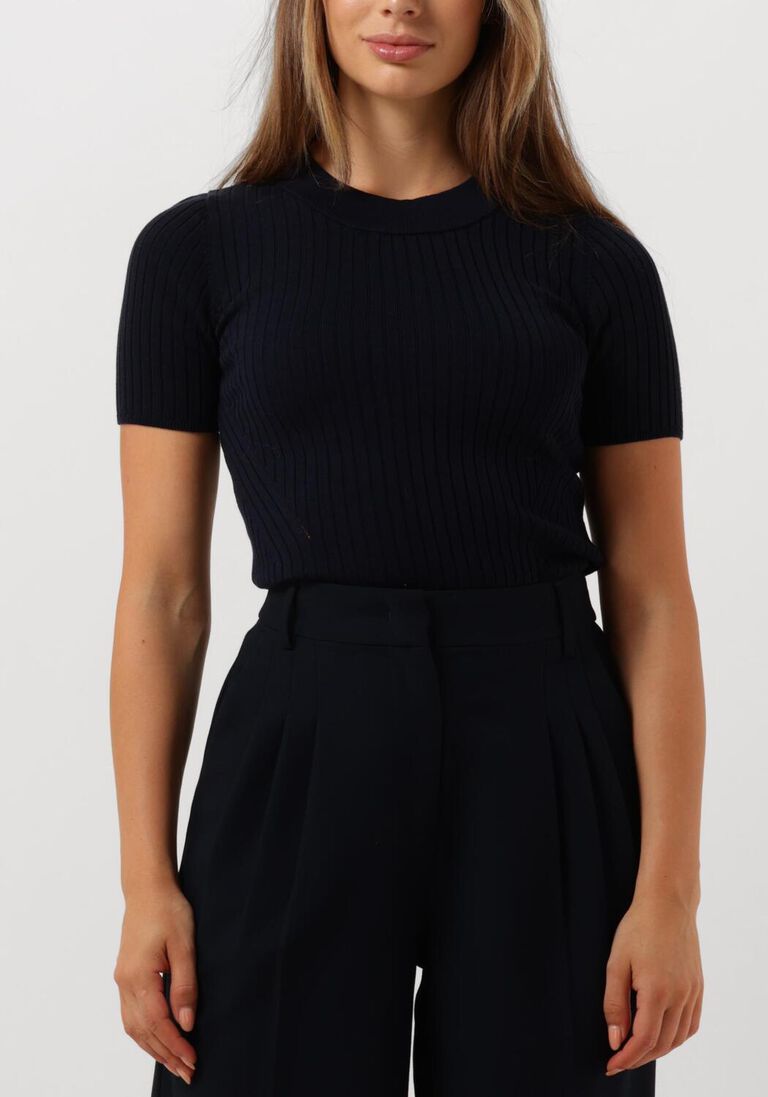 donkerblauwe herskind t-shirt doofy knit blouse