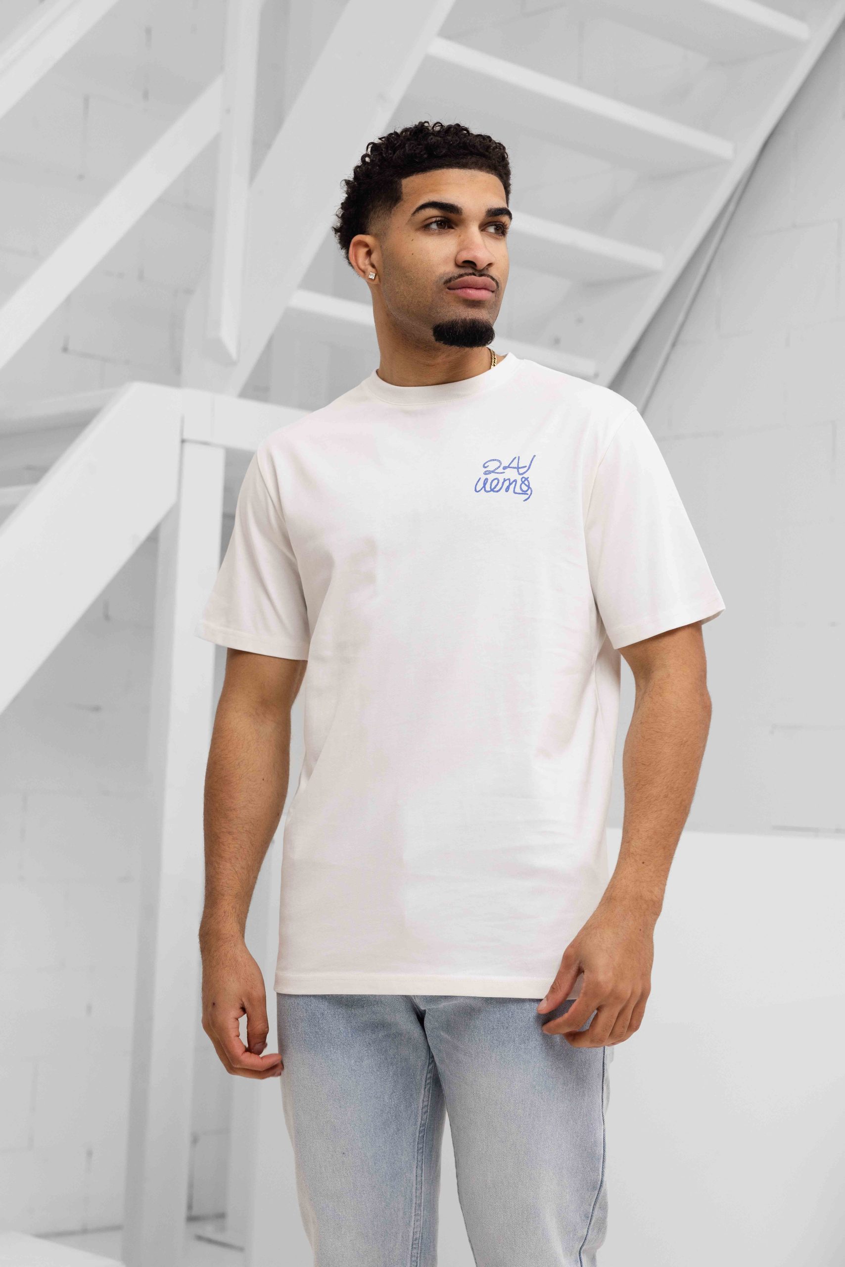 24 Uomo Riviera T-Shirt Heren Gebroken Wit