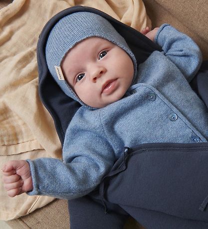 MarMar Babyhjelm - Uld - Strik - Aly Baby - Monsoon Blue Melange