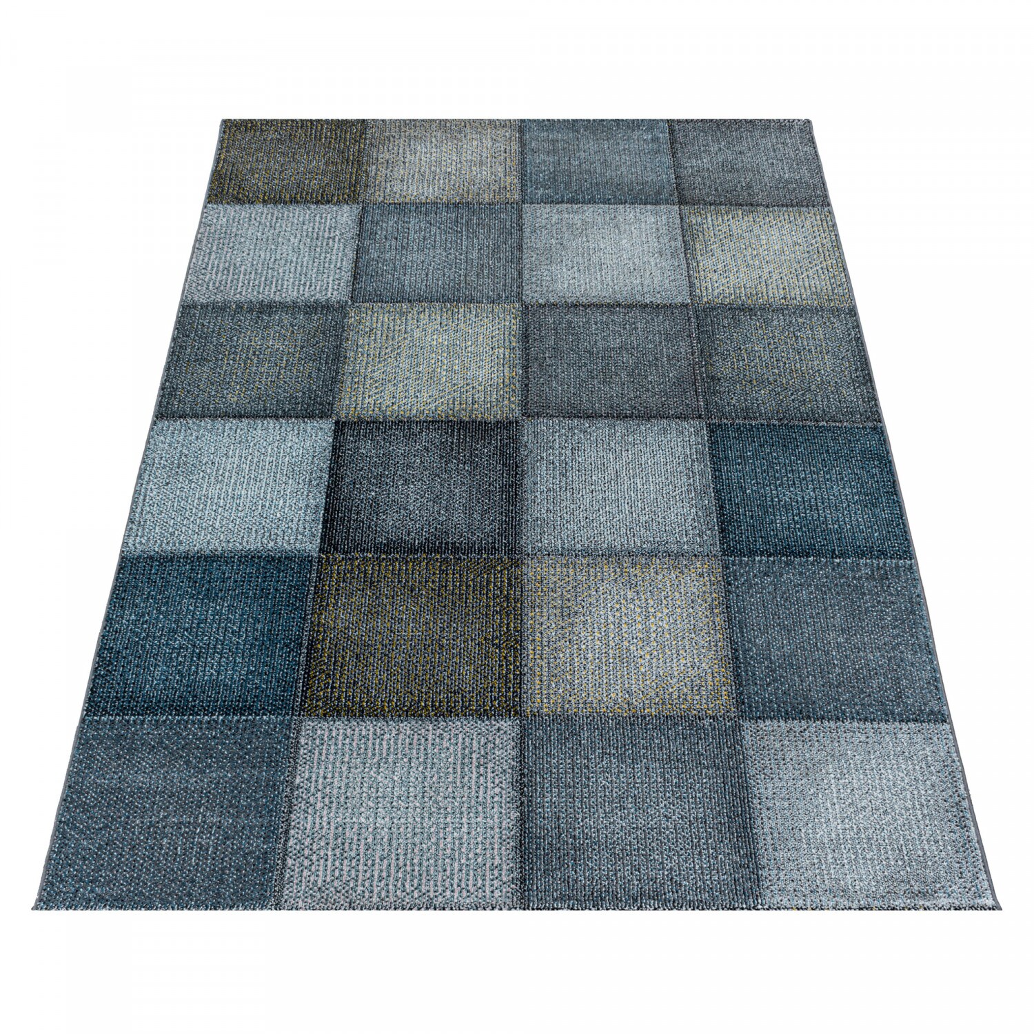 Moderner Designer Kurzflor Teppich - Karo Design für Wohnzimmer, Schlafzimmer