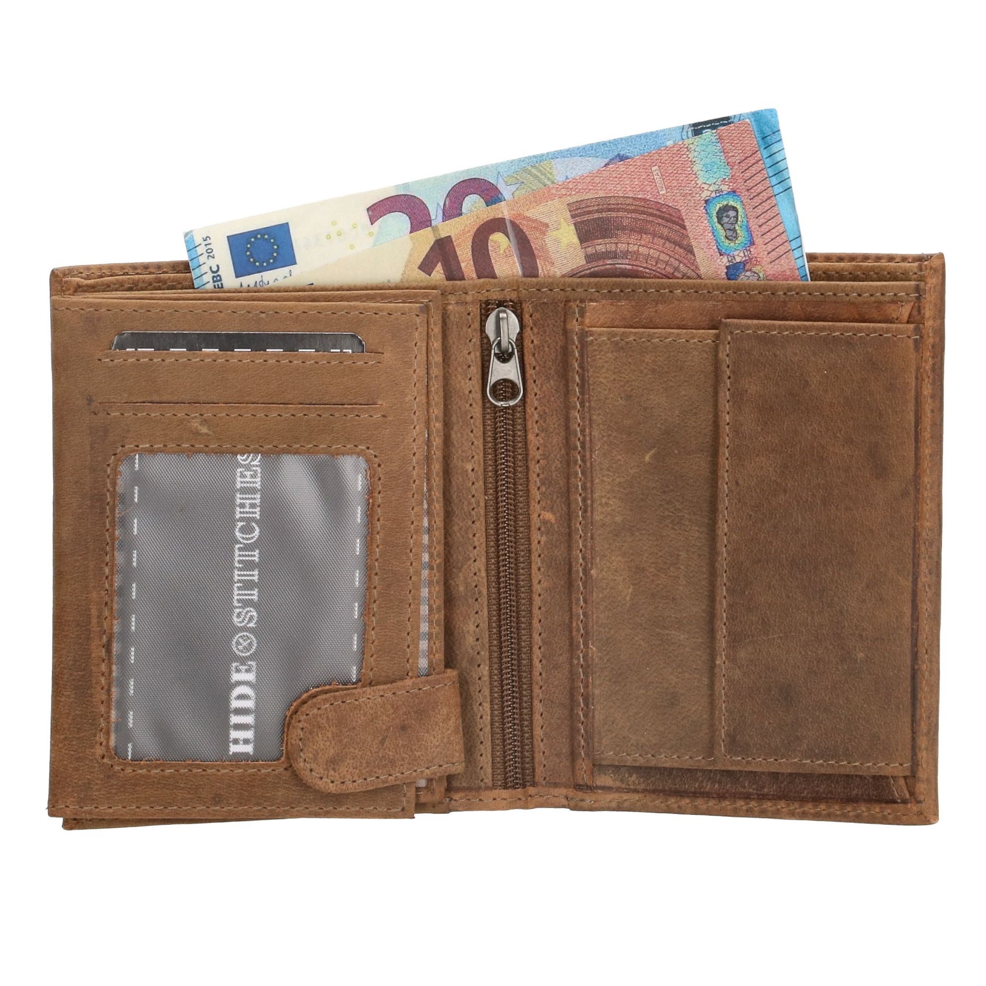 Hide & Stitches Idaho Portemonnee Billfold Bruin