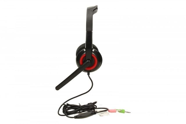 Gembird MHS-002 Stereo headset 3,5 mm, sort/rød, indbygget mikrofon