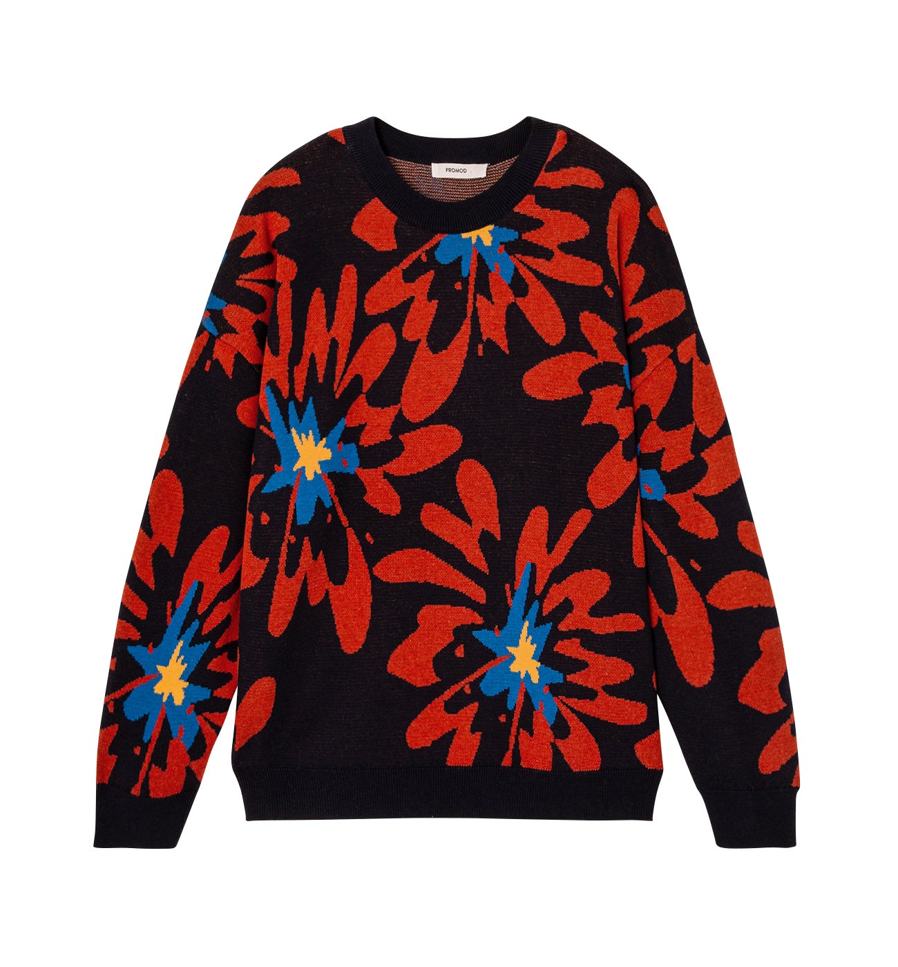 Pull motif fleuri Femme - Imprimé marine