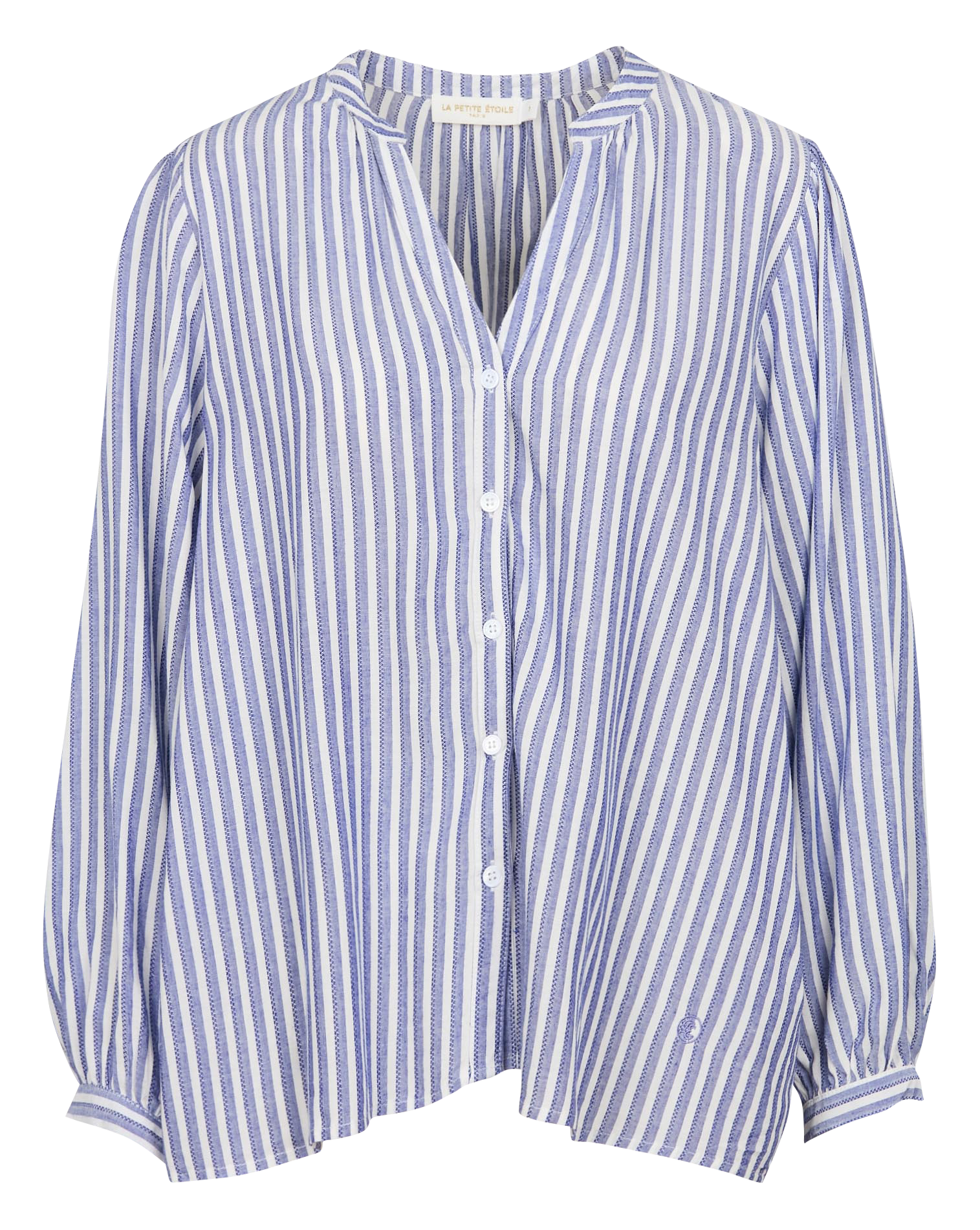 CAISY - Chemise col V ample à rayures | Bleu