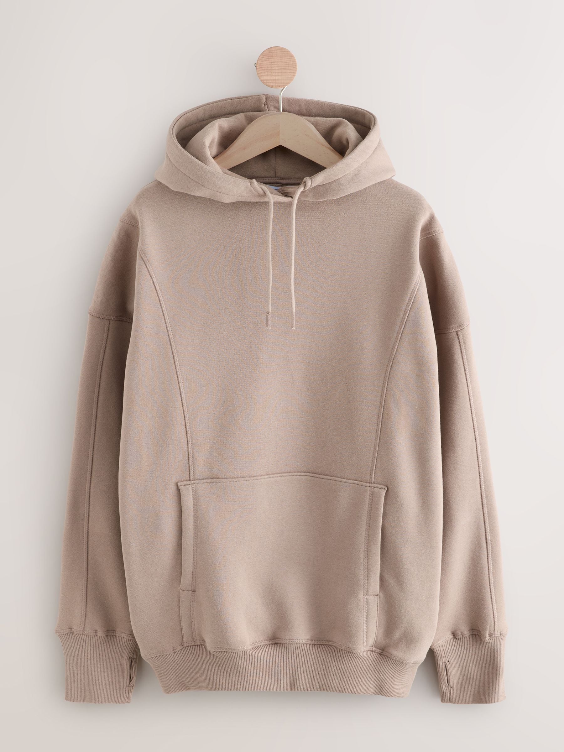 Naturel bruin - Active Longline Overhead Hoodie met superzacht naaddetail en zakken