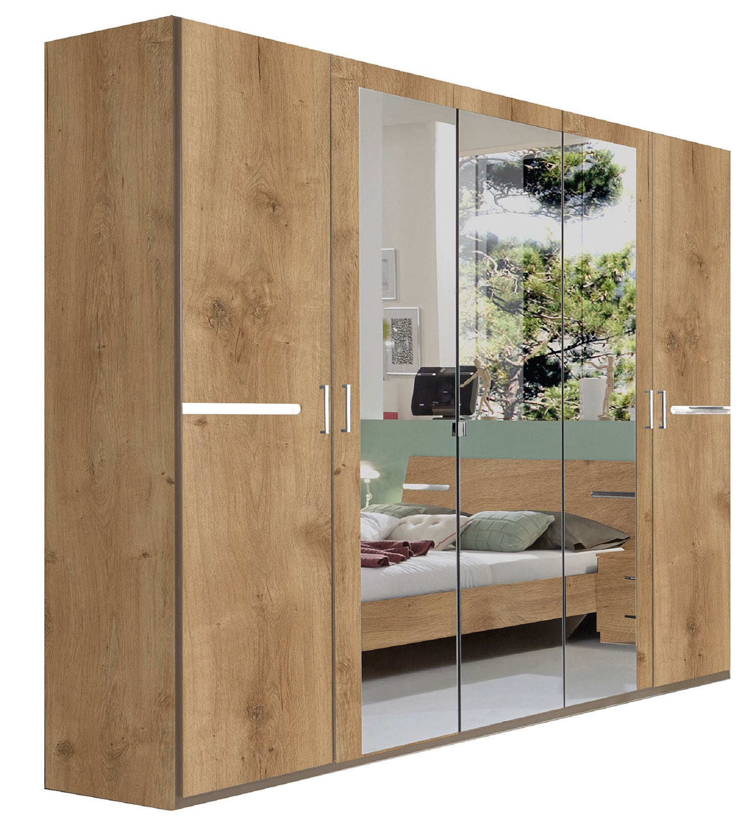 Drehtürenschrank Anna Plankeneiche Nachbildung ca. 225x210x58 cm
