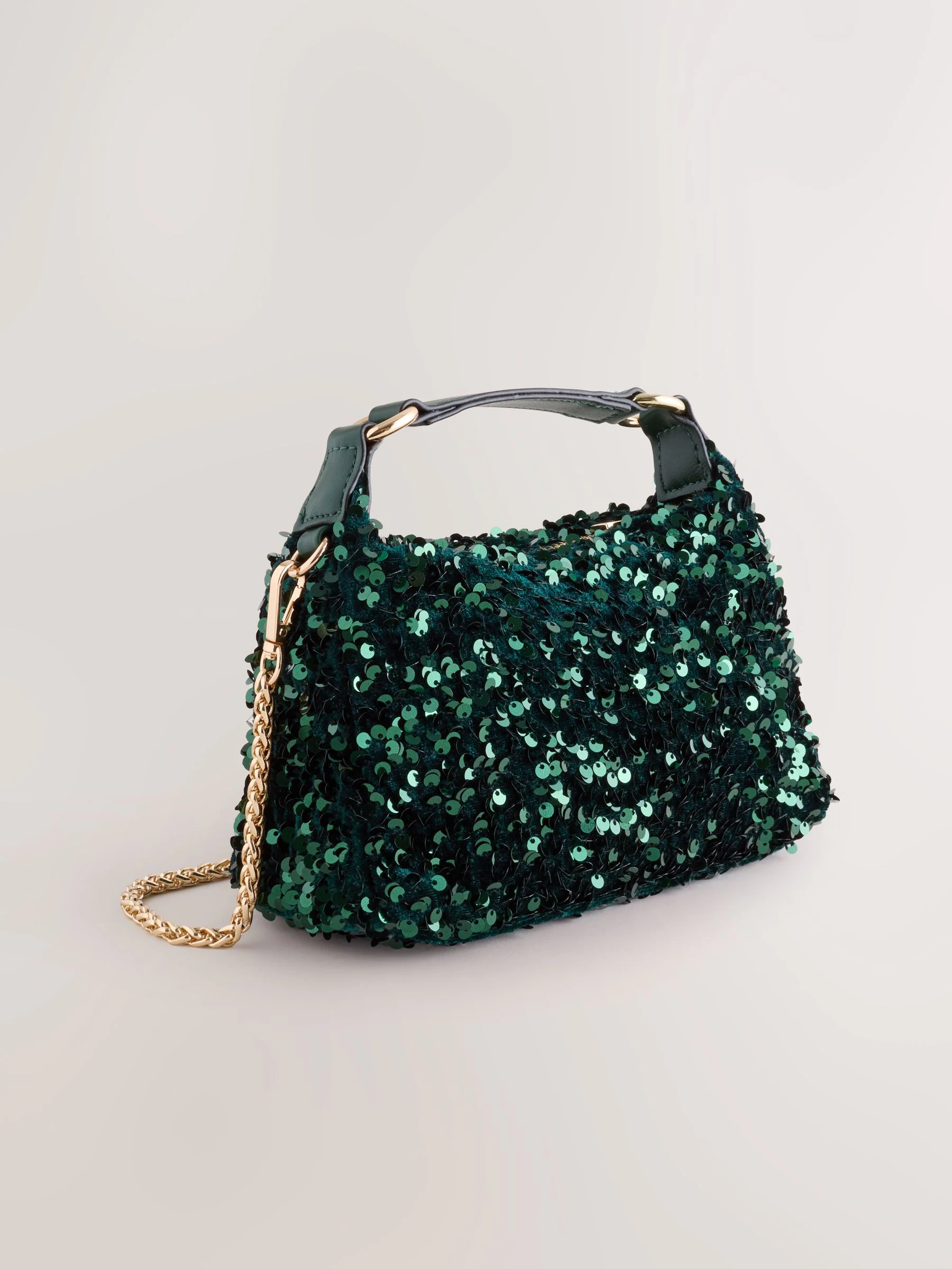 Groen met lovertjes - Kleine handtas