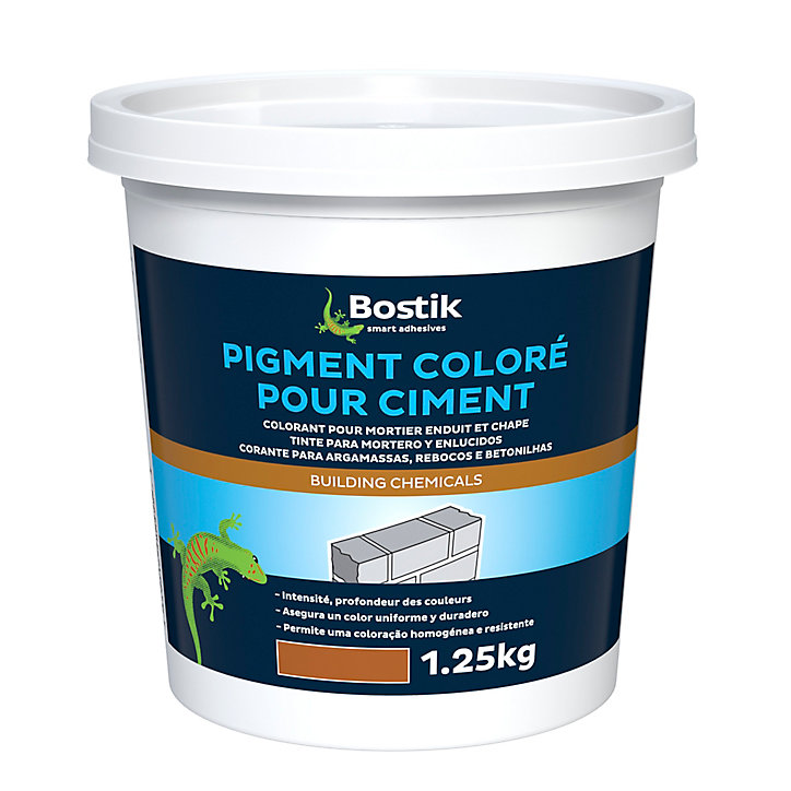 Colorant Bostik Pigment pour Ciment, Mortier, Enduit et Chape Marron 1,25kg