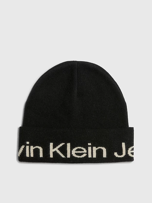 Gorro com logotipo em mistura de lã
