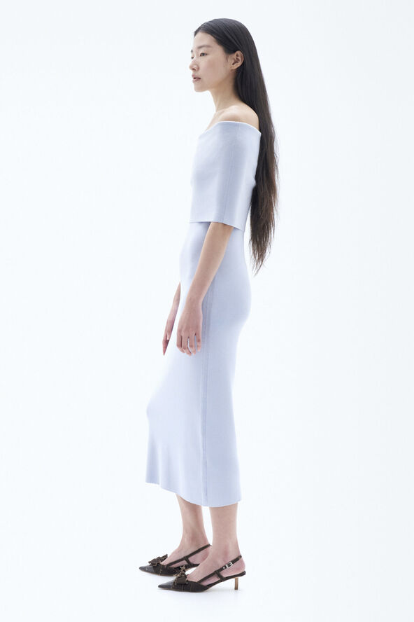 Filippa K Off Shoulder Dress Mist blue