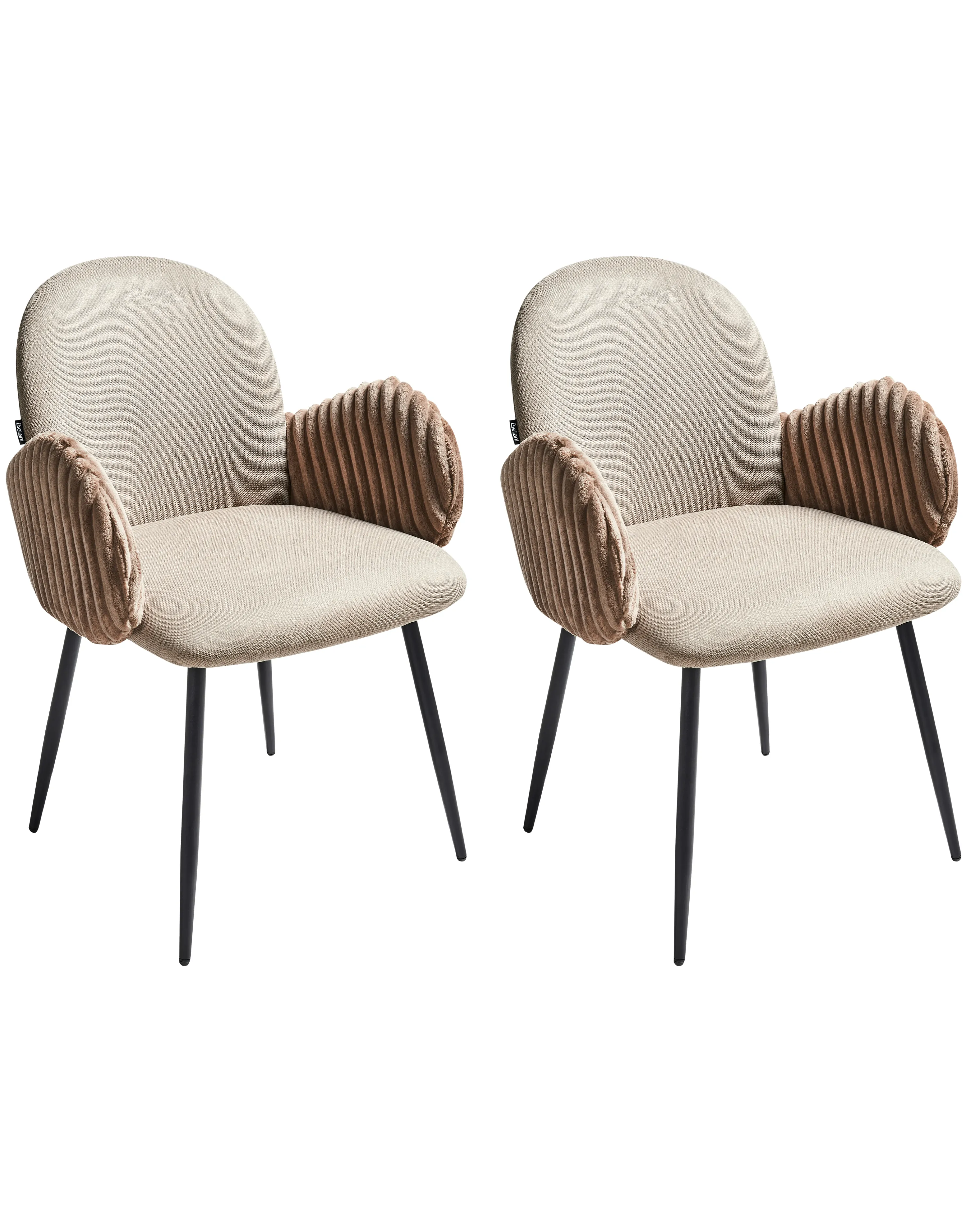 Set van 2 eetkamerstoelen AMITY Stof Taupe