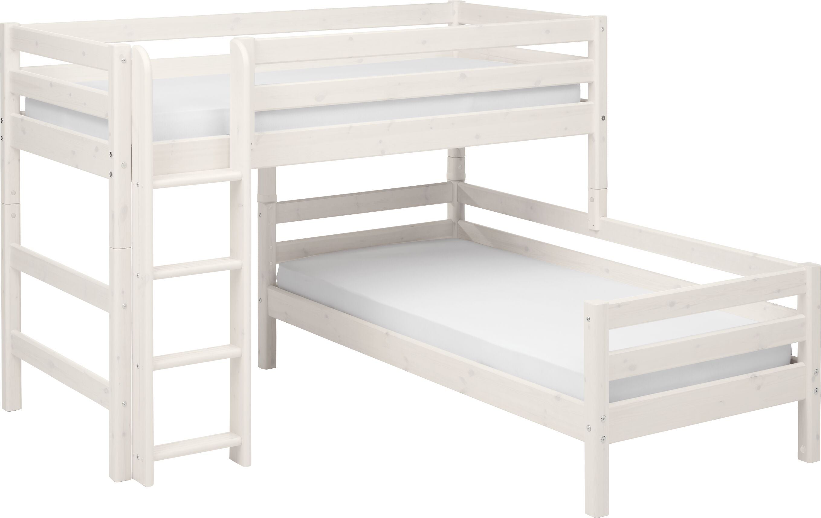Flexa CLASSIC Pfosten für Kombibett - White Wash / B: 100.0 cm x T: 7.0 cm x H: 76.0 cm
