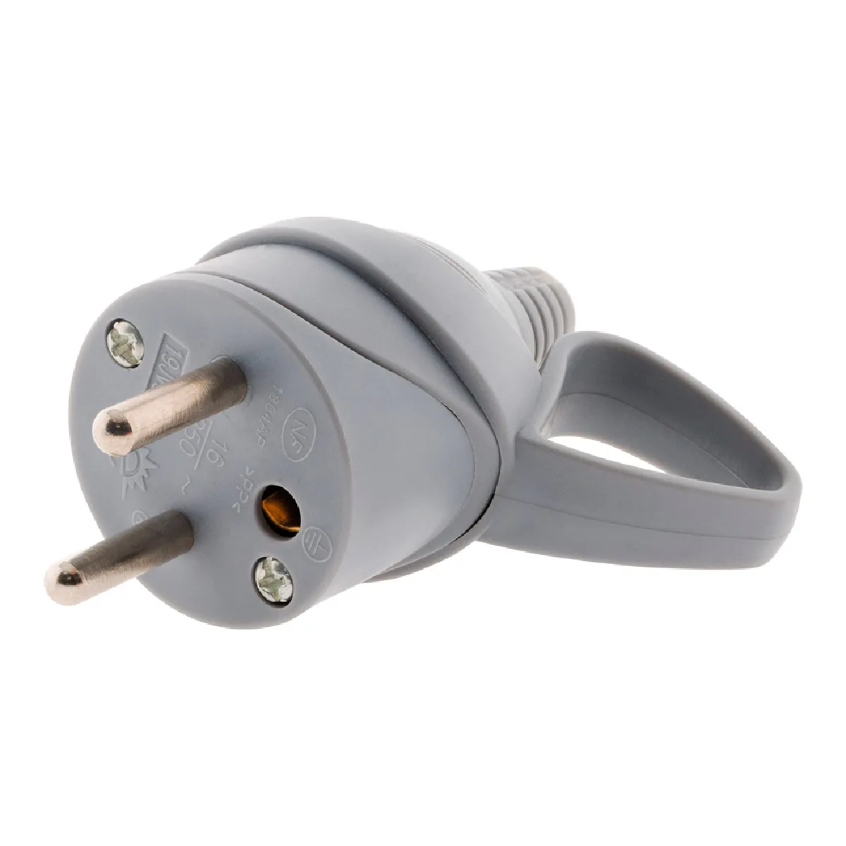 Zenitech Fiche mâle anneau 16A 2P+T - Gris