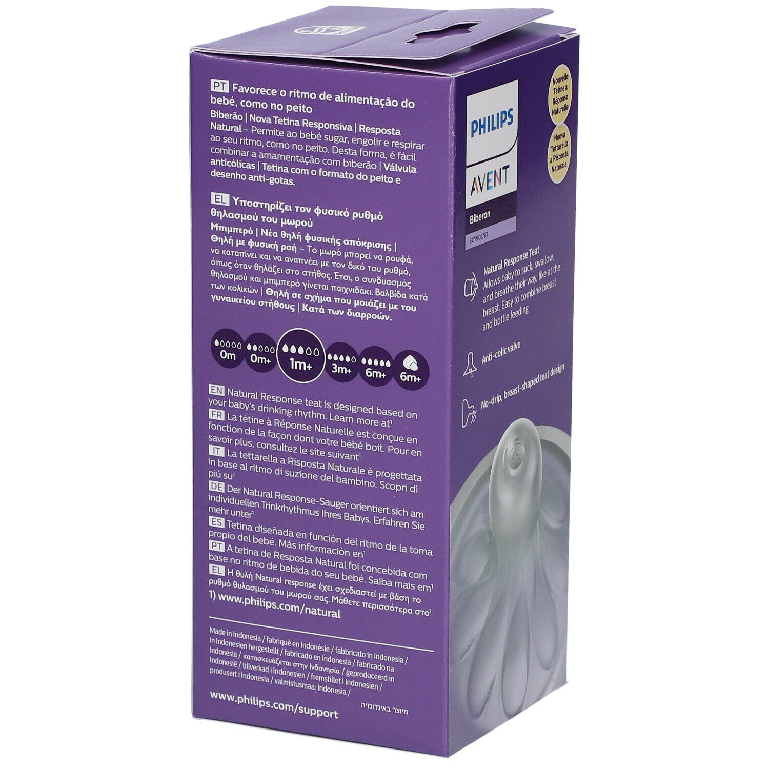 PHILIPS Avent Natural Response Babyflasche mit natürlicher Reaktion 260 ml SCY903/67