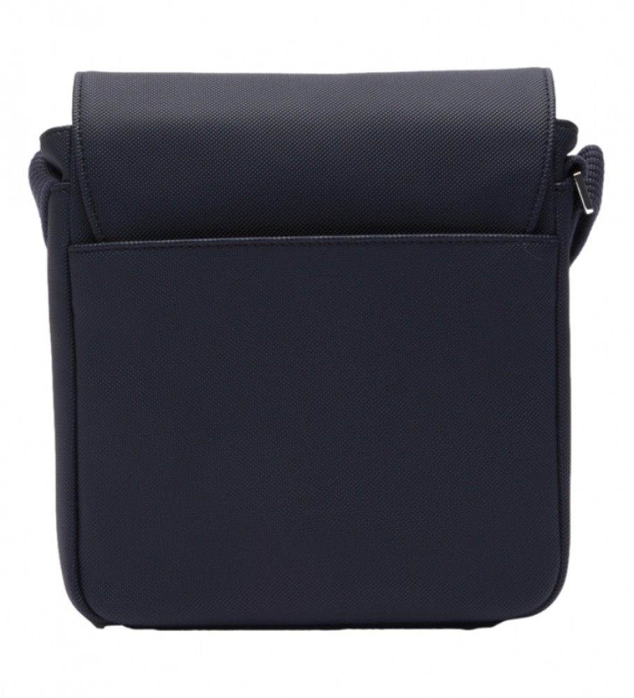 Bolsa transversal Lacoste com aba azul marinho