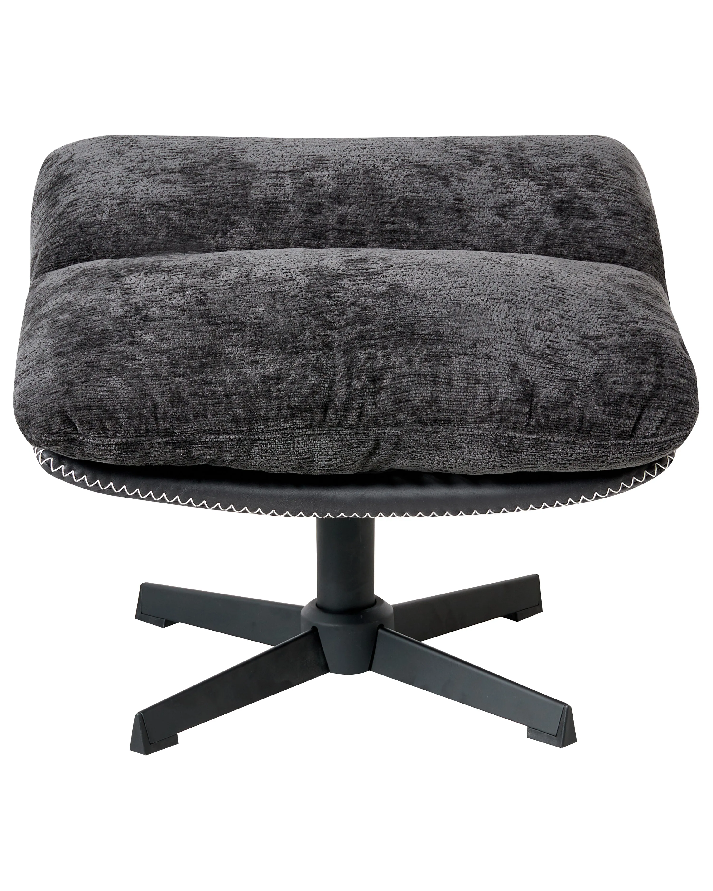 Draaifauteuil TOVIK met voetenbank Chenille Zwart
