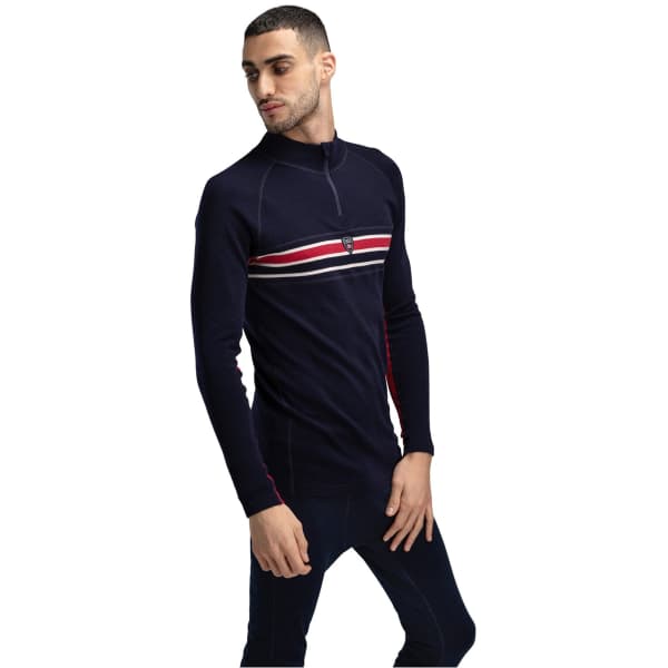 Pull DALE OF NORWAY AKSLA BASE LAYER HALF ZIP SWEATER NAVY RED OFFWHITE