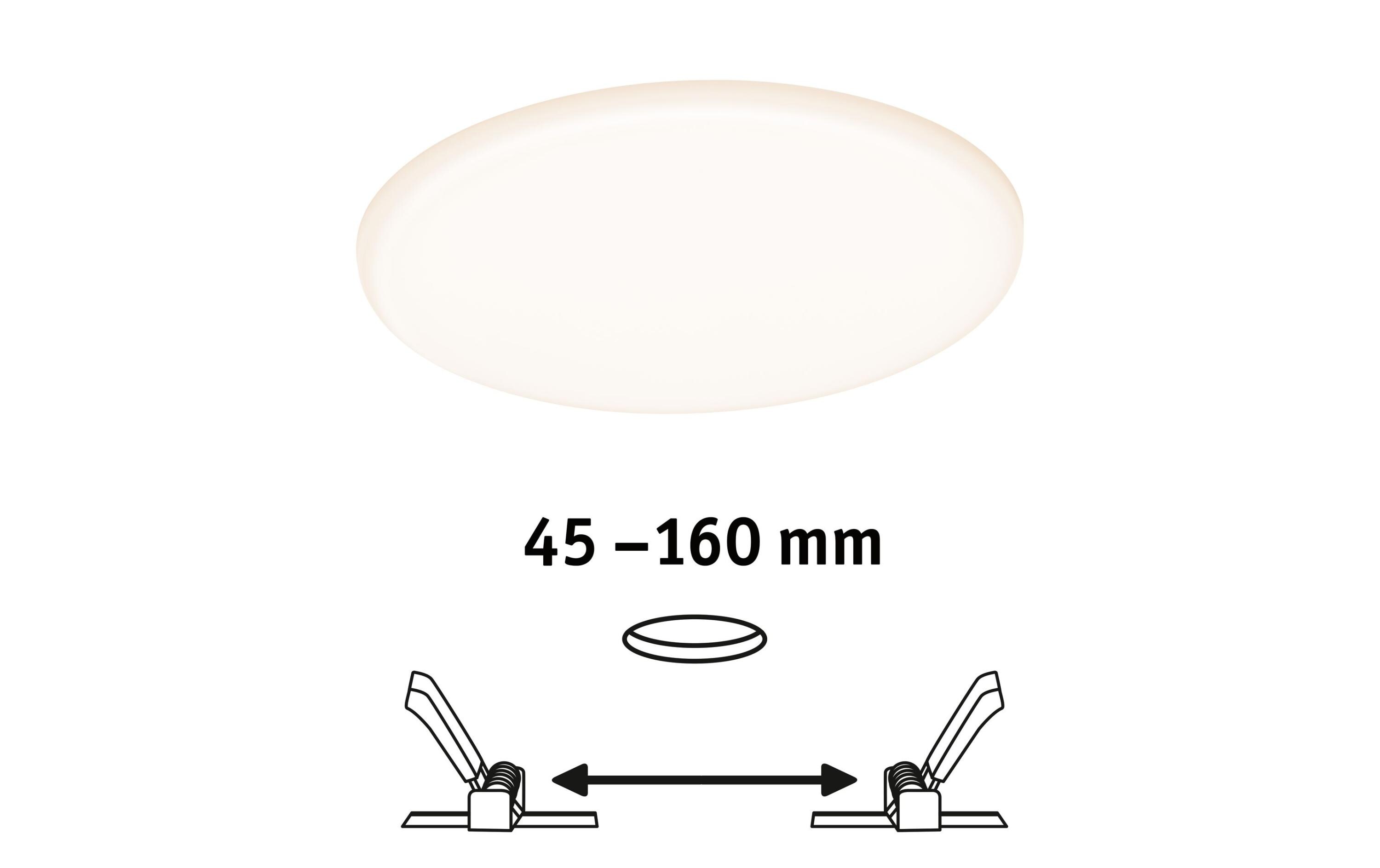 Einbauleuchte Veluna VariFit Ø 185 3000 K, WeissRundes Einbaupanel für eine sanfte Lichtstreeung