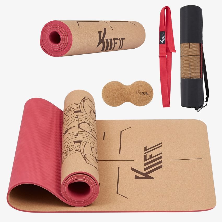 KM-Fit Tpe Yogamatte 183 x 61 cm pink