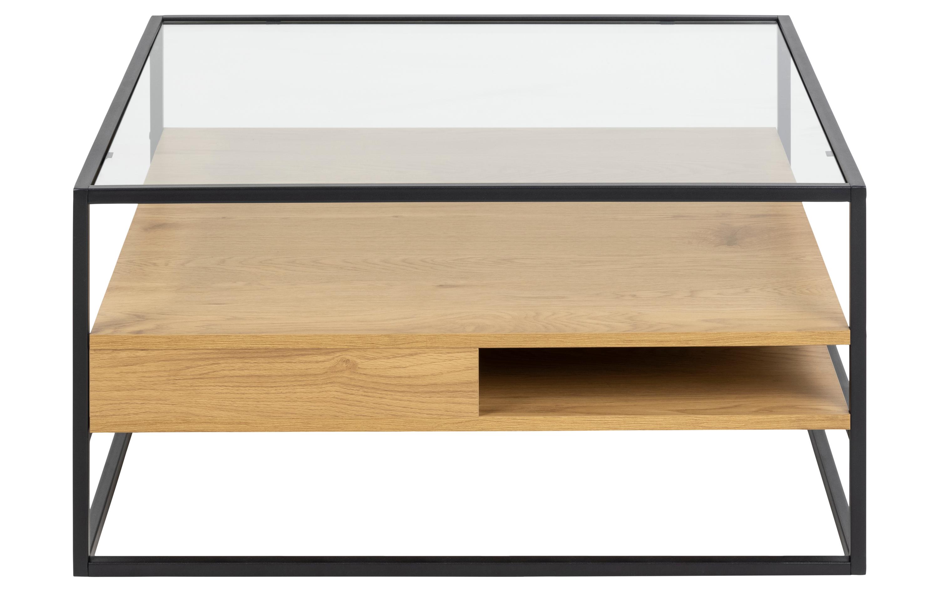 Couchtisch Randolf 80 cm x 40 cm, Nature/Schwarz<br>Salontisch