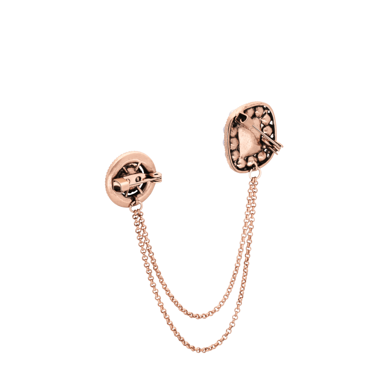 Goudkleurige bijoux broche rond met ketting