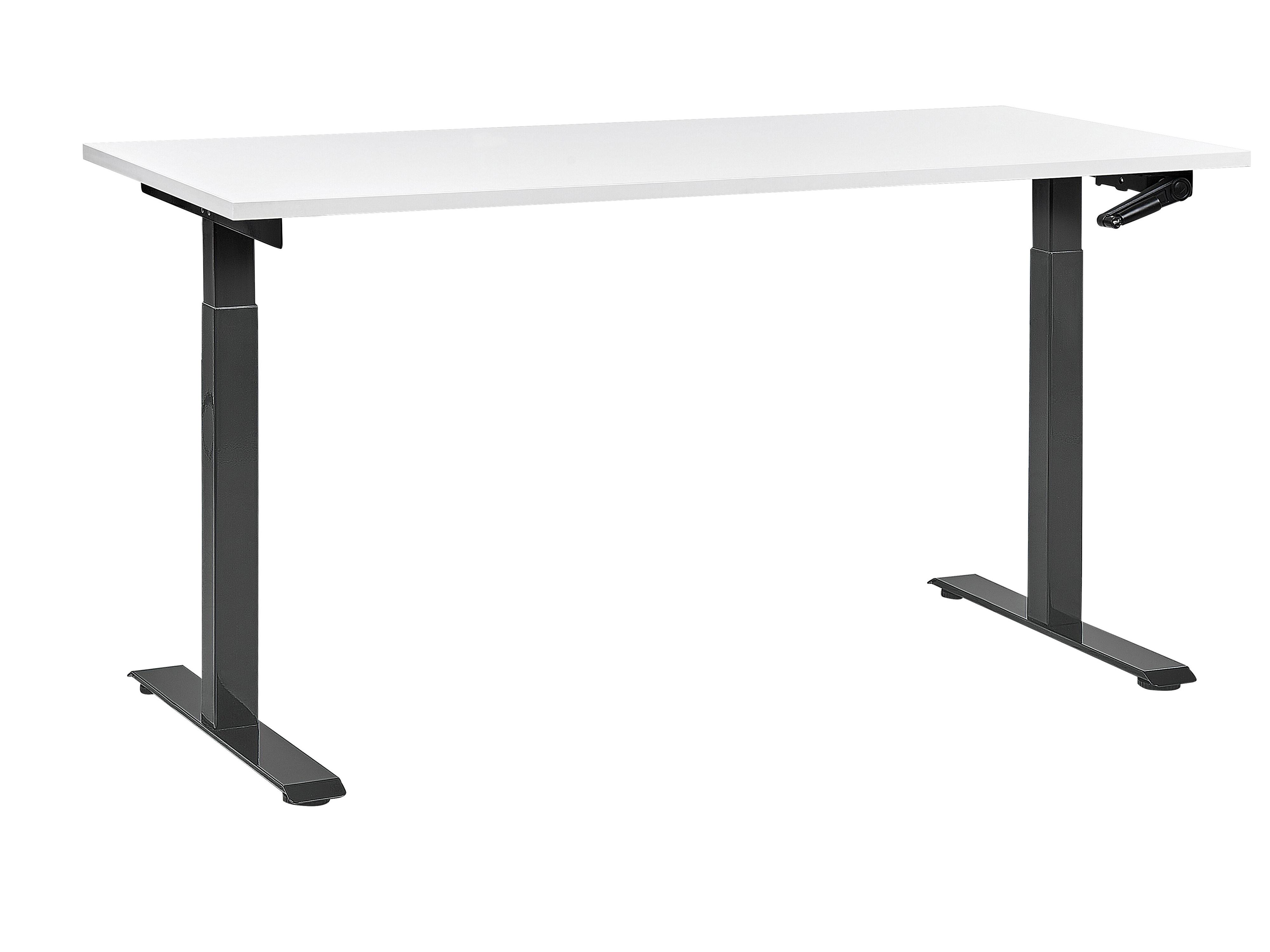 Handmatig verstelbaar sta-bureau DESTINES Wit/zwart 160 cm 72 cm