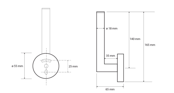 Sapho X-Round reserve rolhouder zwart