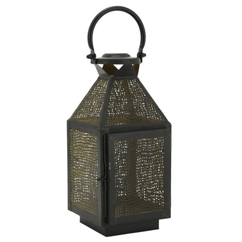 Lanterne en métal laqué ajouré 30 cm
