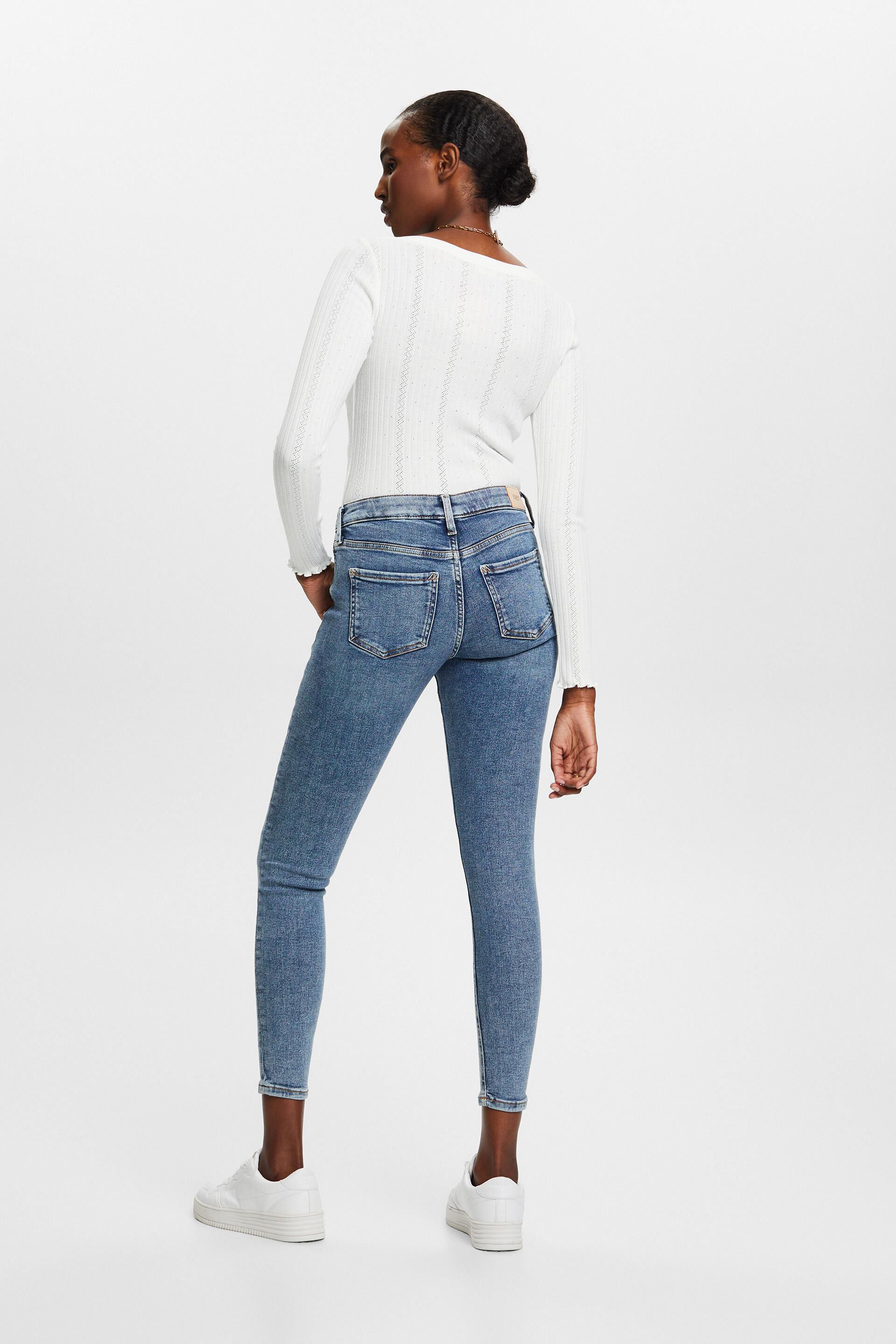 En matière recyclée : jean stretch de coupe Skinny Fit taille mi-haute