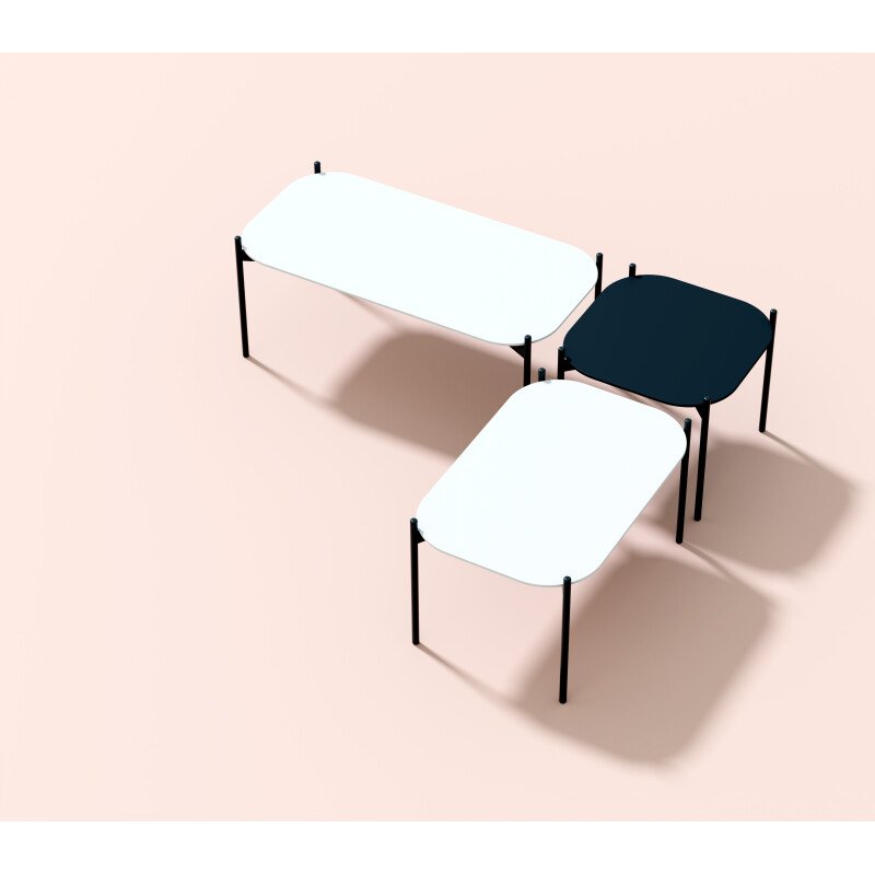 Table basse Meet 50 x 100 cm pied noir