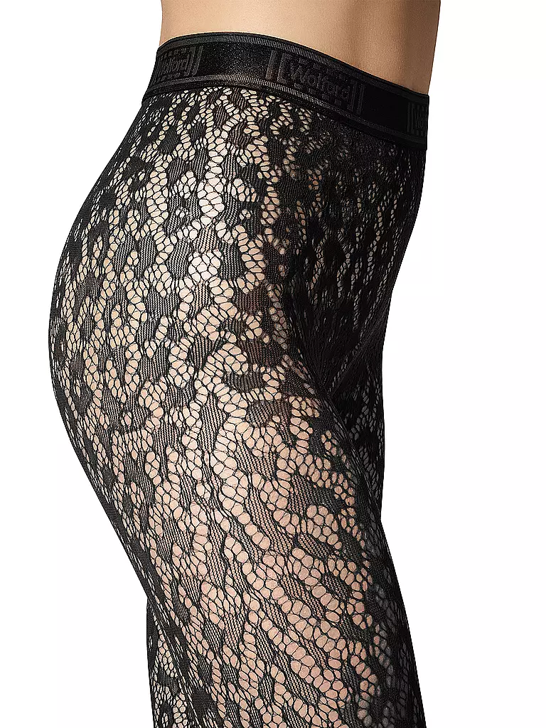 WOLFORD Modestrumpfhose LEO LACE  schwarz
