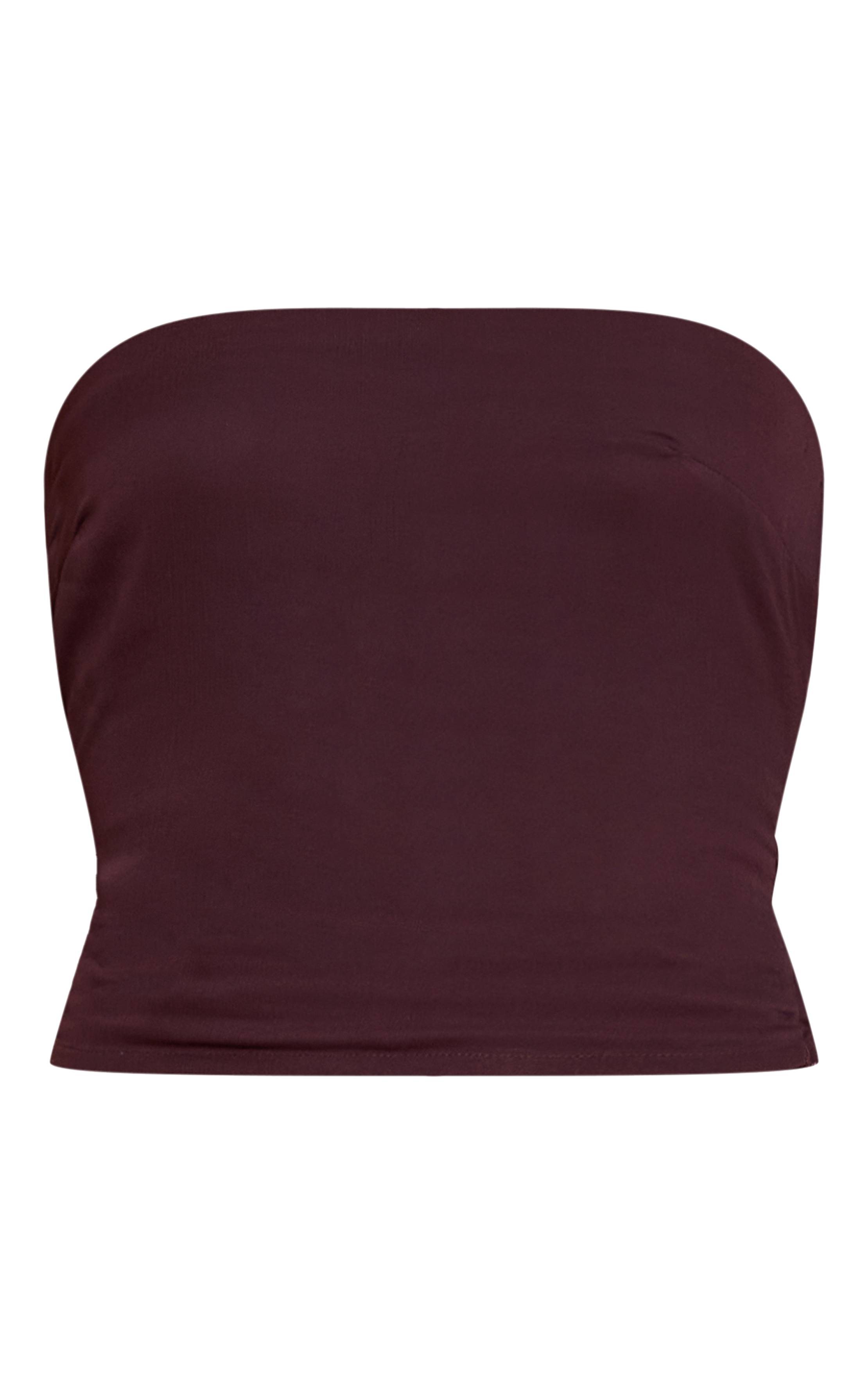 Chocolat Top Bandeau Cache-cœur En Mousseline