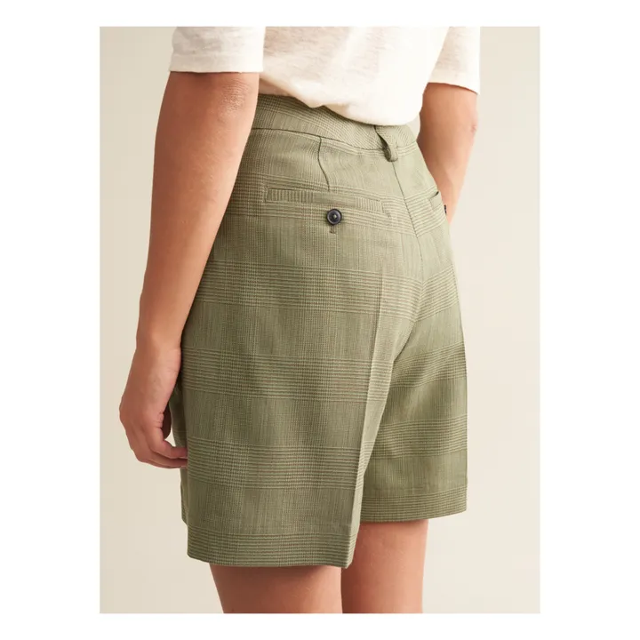 Bellerose Short Volkertje Carreaux - Collection Femme | Vert kaki