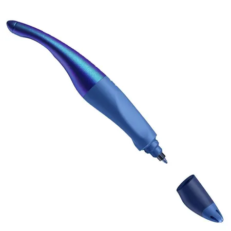 Ergonomischer Tintenroller für Linkshänder - STABILO EASYoriginal Holograph Edition in blau -Einzelstift - Schreibfarbe blau (löschbar) - inklusive Patrone