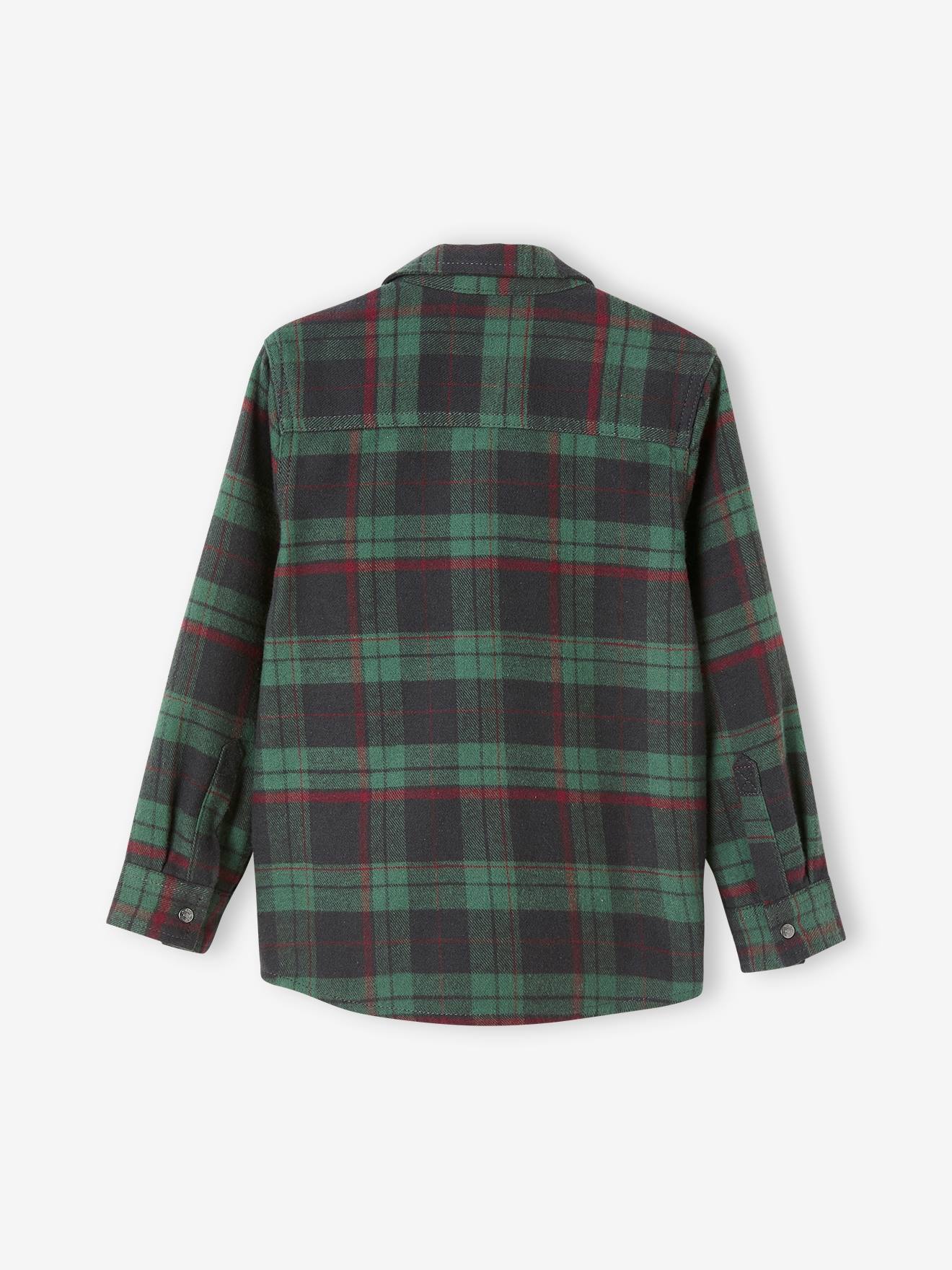 Camisa xadrez para menino, xadrez azul escuro.