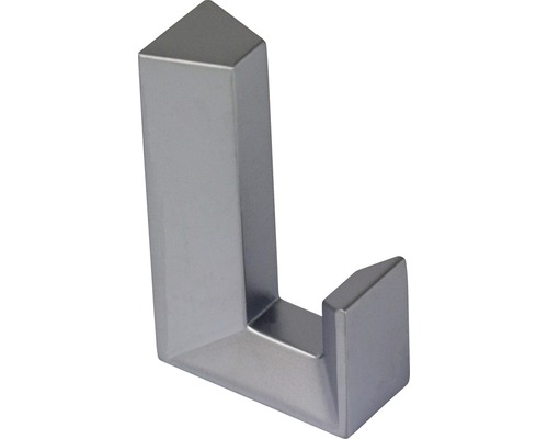 Jashaak, 1 haak, metaal, Zamak, mat chroom, 40x12x25 mm, clip-on type
