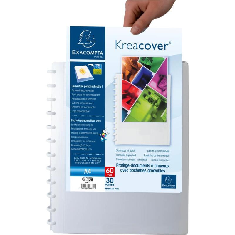 Protège-documents à anneaux et pochettes détachables KreaCover® 30 pochettes - 60 vues - A4