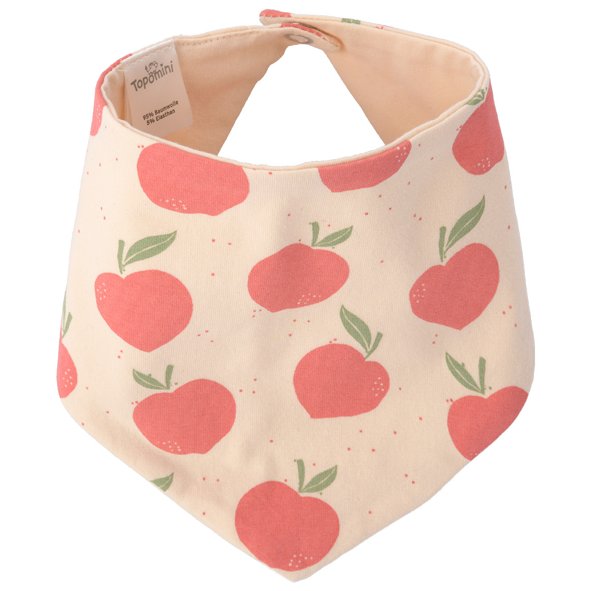 Topomini Baby Bandana mit Äpfeln allover creme