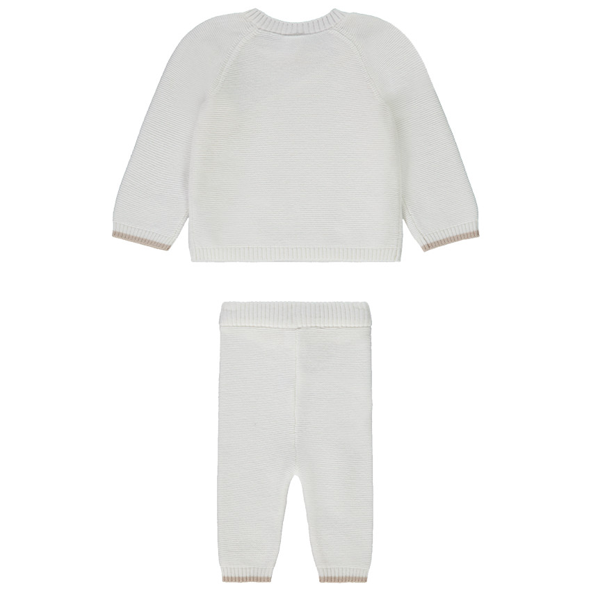 Ensemble 2 pièces en tricot point mousse pour bébé