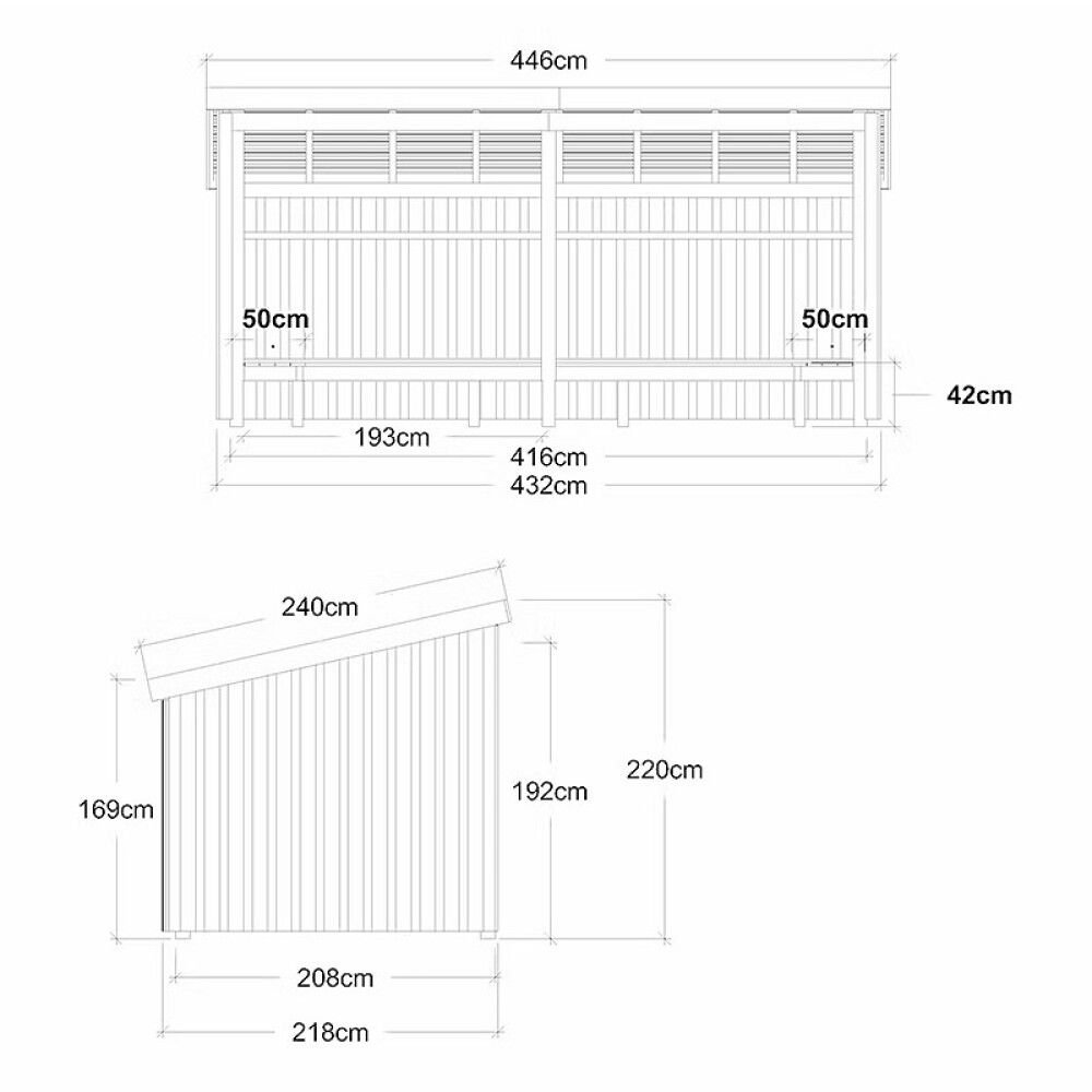 BÅLHYTTE PLUS NORDIC MED PAPP/ALU/FOT UBEHANDLET 9,5M²