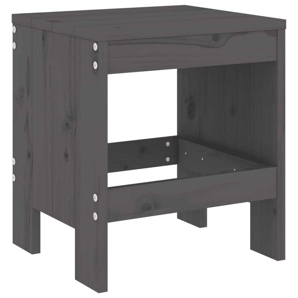 Tabourets de jardin 2 pcs gris 40x36x45 cm bois massif de pin