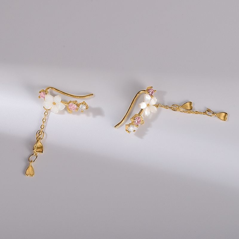 Jamfune - Sakura Sterling Zilveren Manchet Oorbel