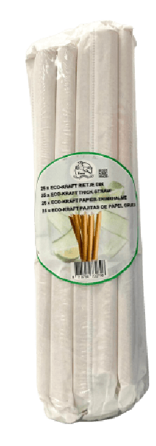 Vima Eco Kraft Rietje Dik 25 Stuks / 环保吸管 25支