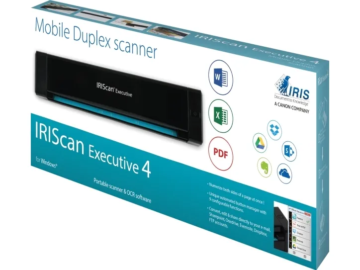 IRIS IRIScan Executive 4 - Scanner med papirfødning - Dual CIS - Duplex - 216 x 813 mm - 600 dpi x 600 dpi - op til 100 scanninger pr. dag - USB 2.0