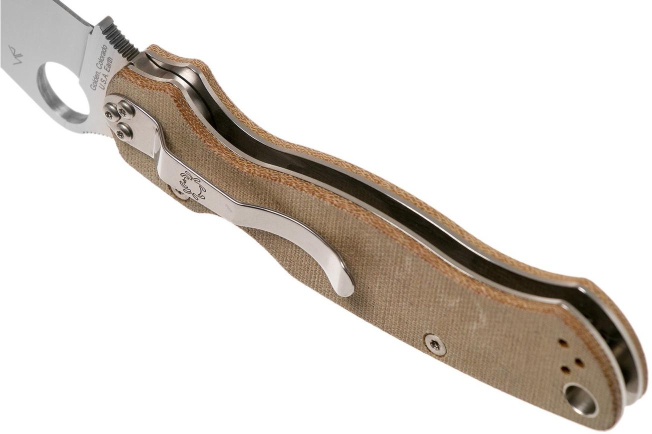 Spyderco C81MPCW2 Paramilitary 2 Brown Canvas Micarta CruWear zakmes