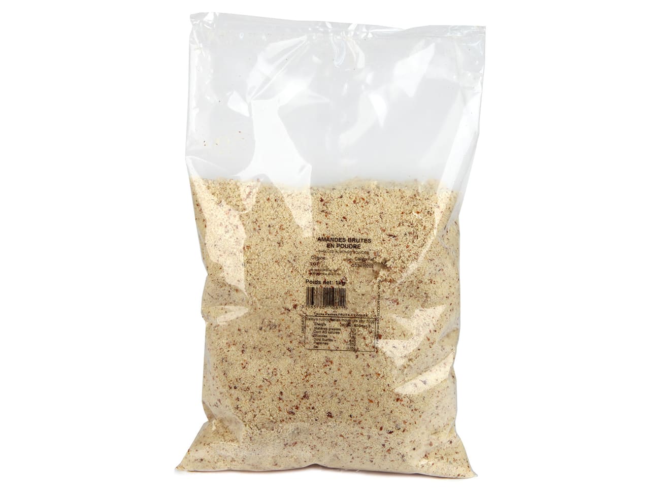 Poudre d'amande brute - ou poudre amande grise - 1 kg